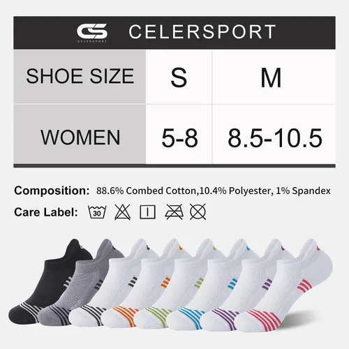 Miniatura 2 de CelerSport - Calcetines deportivos de corte bajo para mujer 6