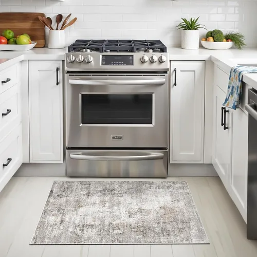 Miniatura 3 de Alfombra antideslizante lavable de 2 x 3 pies - Alfombra suave de pelo bajo para cocina, entrada y dormitorio - Tapete moderno para puerta