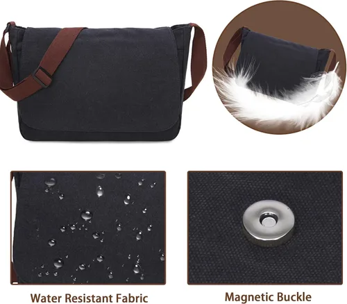 Miniatura 7 de Bolsa de mensajero, bolsa de mensajero de lona, bolsa de hombro, bolsa cruzada, bolsas de mensajero vintage para hombres y mujeres, bolsa de hombro