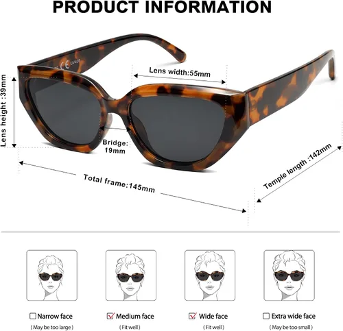 Miniatura 21 de SOJOS Gafas de sol polarizadas de ojo de gato lindo de moda para mujer Cateye SJ2237