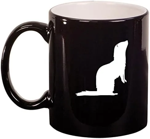 Cerámica Café Té Taza hurón, Negro