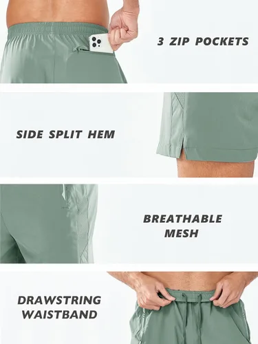 Miniatura 5 de NORTHYARD Pantalones cortos deportivos para correr para hombre, 5 pulgadas, 7 pulgadas, 9 pulgadas, entrenamiento, gimnasio, tenis, secado rápido