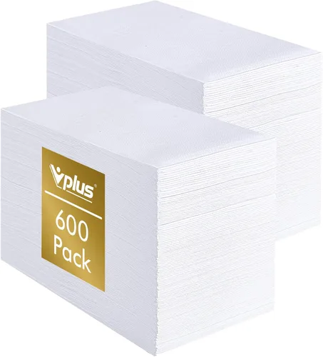Miniatura 9 de Vplus Paquete de 600 servilletas de papel desechables de 3 capas de alta calidad, desechables, suaves y absorbentes, para cocina, bodas, fiestas