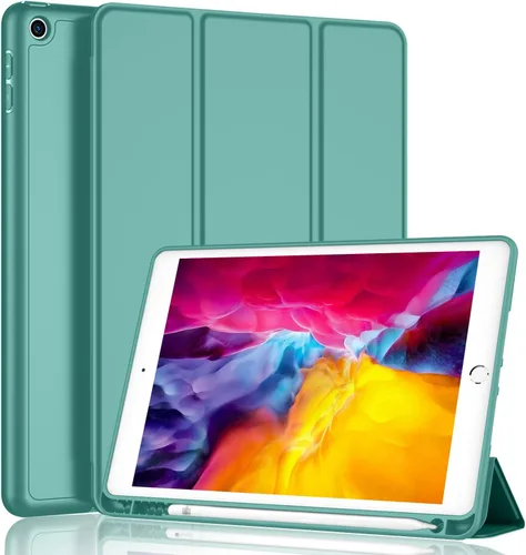 Miniatura 18 de iMieet Funda para iPad 9.7 (modelo 2018/2017, 6ª/5ª generación), funda inteligente con soporte para lápiz y parte trasera de silicona suave de piel
