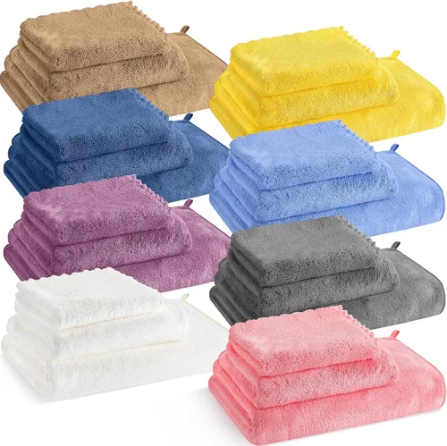 Juego de 24 toallas de baño a granel, incluye toallas de mano, toallas de baño, juego de toallas absorbentes de terciopelo coral de microfibra para
