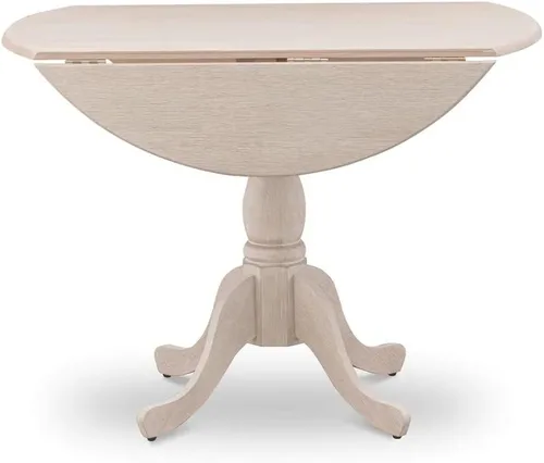 Miniatura 7 de East West Furniture DMT-LWH-TP Dublin - Mesa de comedor redonda con base de pedestal, 42 x 42 pulgadas, color blanco lino