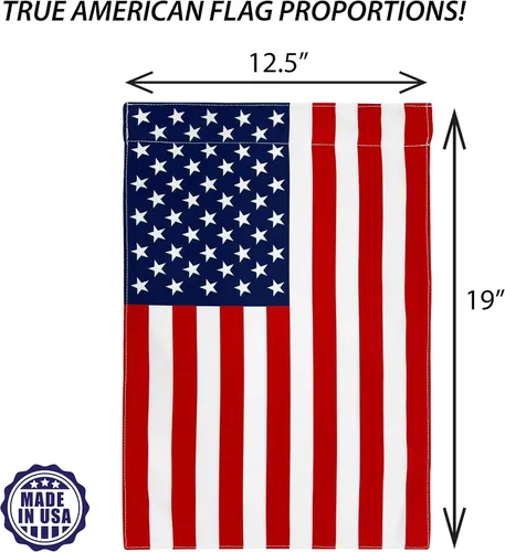 Miniatura 4 de Bandera de jardín del 4 de julio hecha en los Estados Unidos, popelina de polietileno de alta calidad, resistente a la intemperie, doble cara