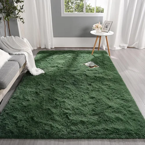Miniatura 2 de Pettop Alfombra de Área Esponjosa Verde Profundo para Dormitorio Sala de Estar, 3x5 Pies Alfombras Shaggy de Felpa Super Suaves y Peludas para Niñas