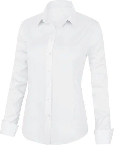 Miniatura 3 de Lunira - Camisas de manga larga con botones para mujer, prendas de vestir formales de trabajo, tops clásicos de oficina para mujer