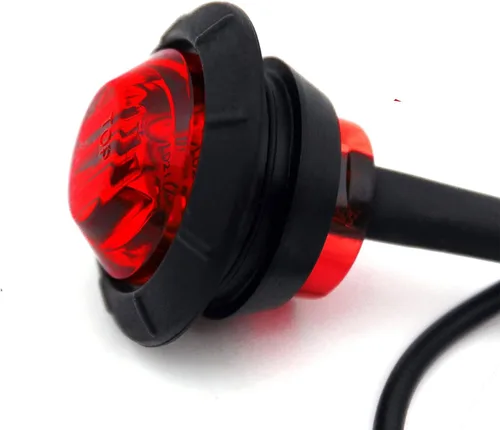Miniatura 5 de KEING Paquete de 10 luces LED redondas de 3/4 pulgadas, color rojo, indicador, luz indicadora lateral para camión, remolque, caravana, cabina