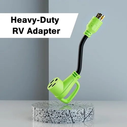 Miniatura 5 de Cable adaptador de generador RV de 30 amperios a 50 amperios, enchufe macho de bloqueo giratorio NEMA L5-30P a receptáculo hembra NEMA 14-50R