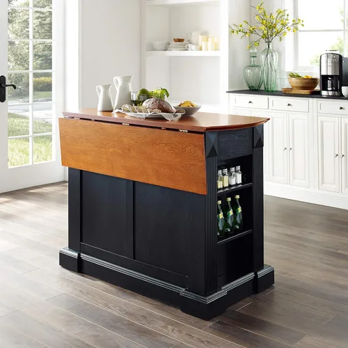 Miniatura 9 de Crosley Furniture Isla de cocina Drop Leaf/Barra de desayuno, negro