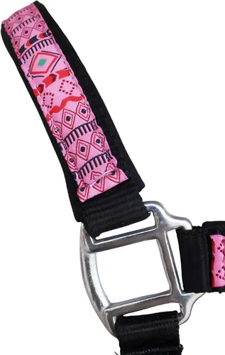 Miniatura 3 de CHALLENGER Caballo Nylon Neopreno Cómodo Cabestro Ajustable w/Plomo Negro 606204BK