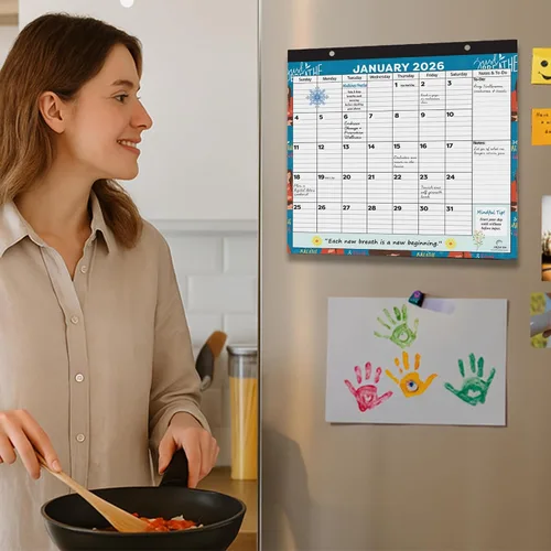 Miniatura 2 de Calendario magnético para refrigerador 2026-2027 – Planificador de refrigerador de 24 meses, imanes fuertes, páginas extraíbles, bloques