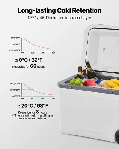 Miniatura 3 de VEVOR Portable Cooler,Hard Cooler with Ice Retention, Heavy-Duty Handles and Strap, Lightweight Rigid Material Insulated Portable Cooler, Suitable