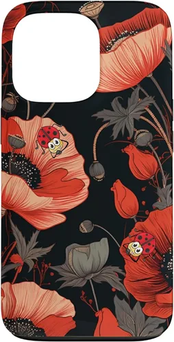 Miniatura 9 de Funda para iPhone 11 Poppy Flower Ladybug Red & Black