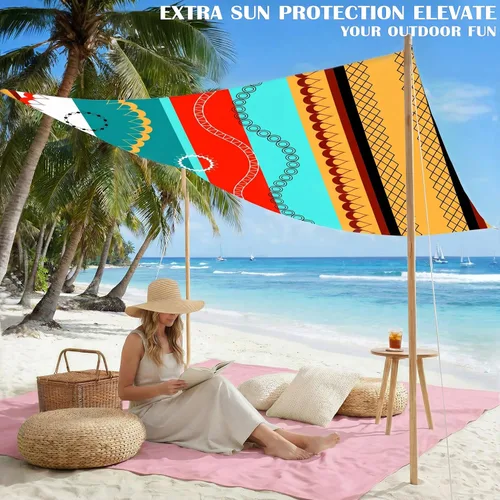 Miniatura 35 de Famstar Beach Blanket Oversized Extra Large 78"X81"/10'X9',Waterproof Sandproof Beach Blanket 2-8 Adults Lightweight Durable for Travel Camping