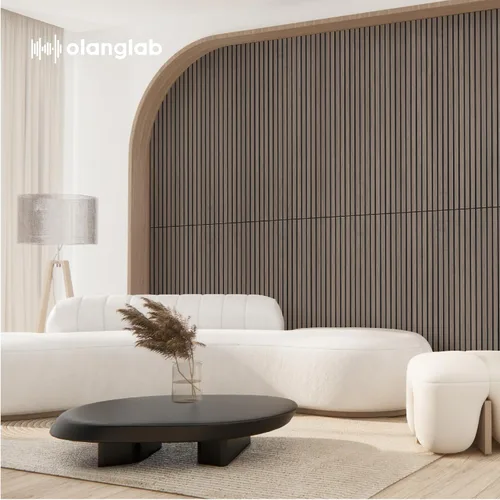 Miniatura 6 de Olanglab Paneles de pared acústicos de chapa de madera, paquete de 6, paneles de pared absorbentes de sonido de 23.6 x 47.2 pulgadas para decoración