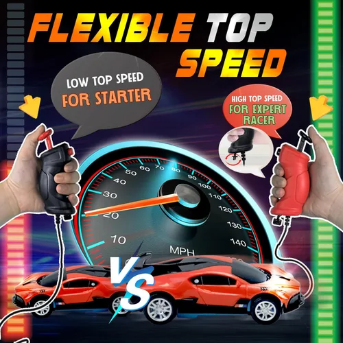 Miniatura 6 de Conjunto de pista de carreras de coches con ranuras AGM MASTECH, serie de alta velocidad, pista doble con 4 coches de carreras con licencia, 2 Caja