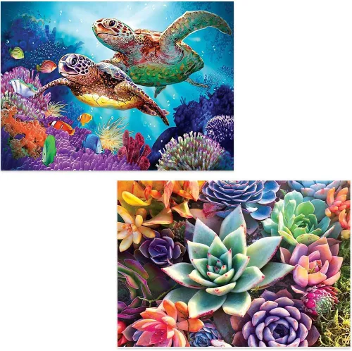 Miniatura 10 de OFRKE Kits de Pintura de Diamantes de Gato y Lobo de 2 Piezas para Adultos, Kits de Arte de Diamantes 5D DIY de Taladro Completo Redondo