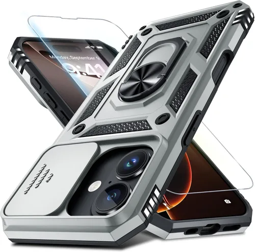 Miniatura 51 de Janmitta - Funda para iPhone 14 Pro con cubierta deslizante para lente de cámara incorporada + protector de pantalla, funda de cuerpo completo