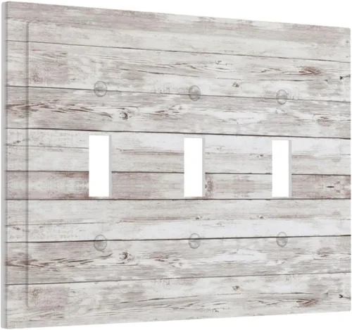 Miniatura 839 de Placa Decorativa de Pared de Granja Rústica con Cuerno de Madera para Puerta de Granero 1 Banda Duplex Cubiertas de Toma Eléctrica Soltera
