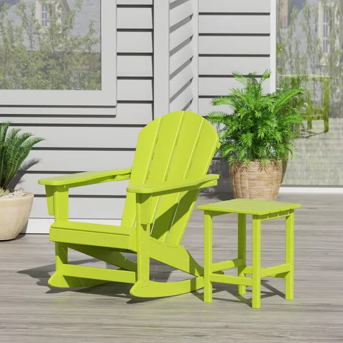 Miniatura 10 de WestinTrends Malibu - Sillas mecedoras Adirondack para patio al aire libre con juego de mesa auxiliar, lima