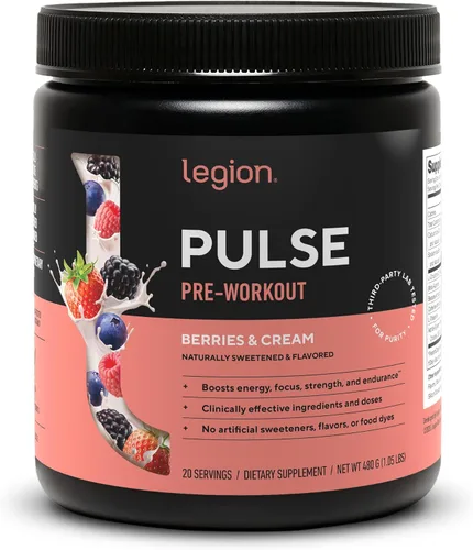 Miniatura 11 de LEGION Pulse Pre Workout - Bebida preentrenamiento de óxido nítrico totalmente natural para aumentar la energía, sin creatina, endulzada