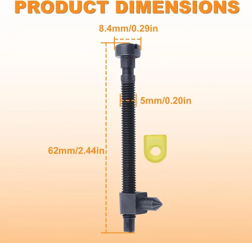 Miniatura 3 de Paquete de 2 tornillos tensores de cadena para motosierra Husqvarna 42 44 50 51 55 Rancher 234 238 242 246 133 444 motosierra 501537101, 501 54 63 01