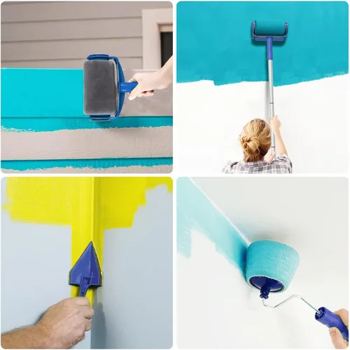 Miniatura 4 de TOURACE® Juego de 9 rodillos de pintura con varillas, rodillo de pintura Pro transforma tu habitación en pocos minutos, decora rápidamente