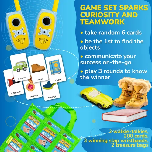 Miniatura 2 de QUOKKA Búsqueda del tesoro para niños de 4 a 8 años – Juegos de caza del tesoro al aire libre para niños de 8 a 12 años – 2 Walkie Talkies 2 bolsas