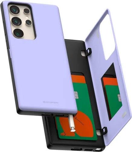 Miniatura 53 de GOOSPERY Funda tipo cartera para Samsung Galaxy S22 Ultra, [tarjetero] parachoques magnético de puerta con cierre automático, cubierta protectora