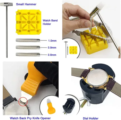 Miniatura 4 de EDIONS Kit de herramientas de reparación de relojes, herramientas de reloj portátiles profesionales, juegos de abridor de espalda, kit
