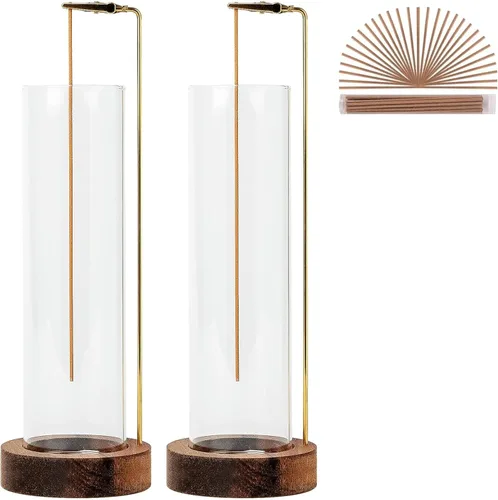 Miniatura 12 de Soporte para varillas de incienso, quemador de incienso anti-cenizas con 30 varillas de incienso, recogedor de cenizas de vidrio desmontable