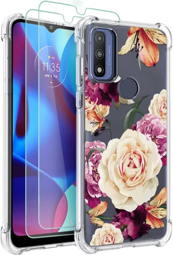 Miniatura 11 de Osophter Funda para teléfono Moto G Pure, funda Moto G Pure para mujeres y niñas, diseño floral con protector de pantalla, absorción de golpes