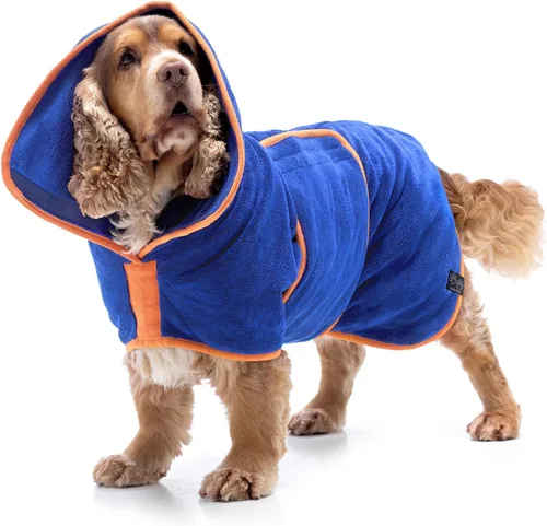 Miniatura 10 de Lucky Pooch® Bata de baño para perro, lujosa bata de baño para perro, ultra absorbente, seca a tus perros en minutos. Doble capa, toalla súper suave
