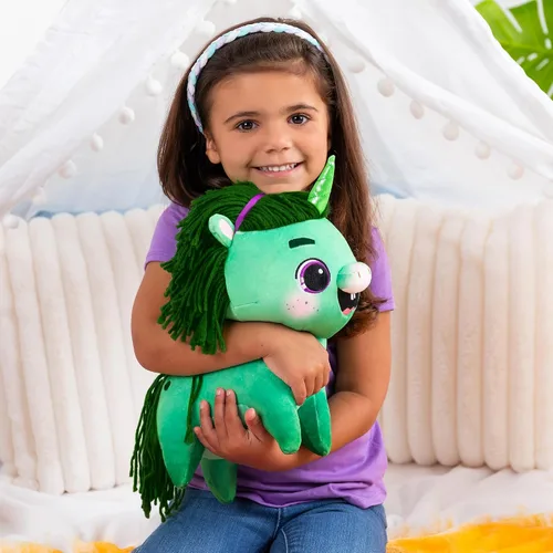 Miniatura 4 de Not Quite Narwhal Juniper Pom Pom Dazzlerump - Peluche de 12 pulgadas, material suave para abrazar, gran juego para el cabello