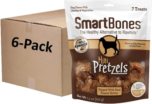 Miniatura 11 de SmartBones Sin colores artificiales ni conservantes masticables estilo pretzel, dale a tu perro un divertido masticable sin cuero crudo