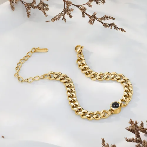 Miniatura 4 de Nameinhea Pulsera con imagen en el interior, pulsera personalizada de proyección de fotos, pulsera conmemorativa personalizada para mujeres, novia
