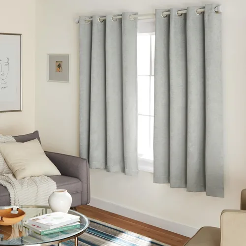 Miniatura 13 de TOWN & COUNTRY EVERYDAY - Cortinas de satén texturizado pesado sólido con lustre para interior, opacidad que oscurece la habitación, con ojales