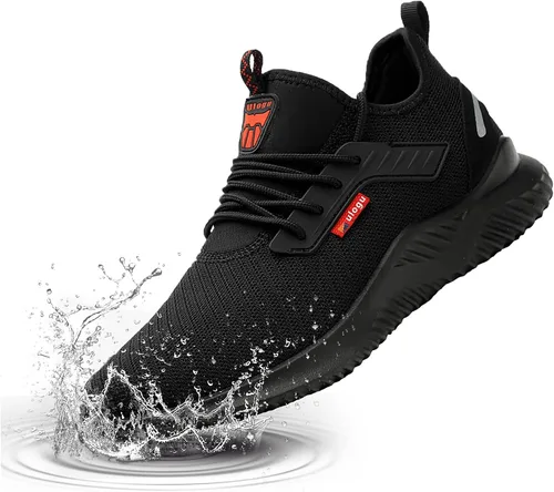 Zapatos de punta de acero impermeables para hombres y mujeres, zapatos de trabajo ligeros, zapatillas de seguridad cómodas a prueba de pinchazos,