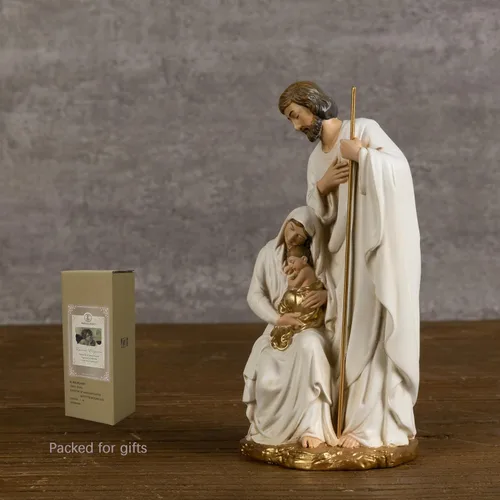 Miniatura 4 de Estatua católica de la Santa Familia BC, belén de 6 pulgadas de alto en interiores, regalo religioso, decoración del hogar de Navidad, figura