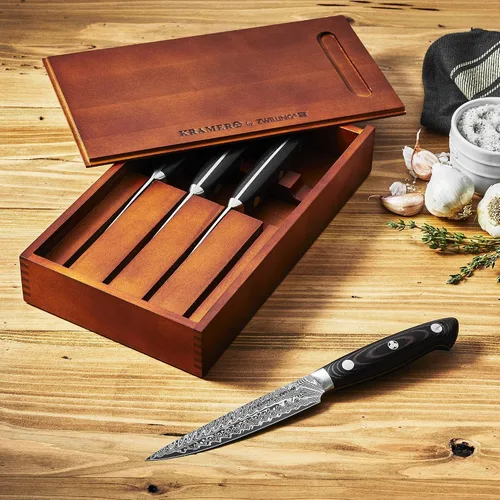 Miniatura 3 de ZWILLING KRAMER - Juego de cuchillos para carne, 4 piezas, colección EUROLINE Stainless Damascus