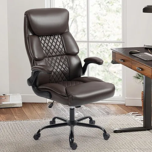 Miniatura 10 de Silla de oficina – Silla ergonómica de escritorio para computadora con respaldo alto con función mecedora y soporte lumbar, silla ejecutiva cómoda