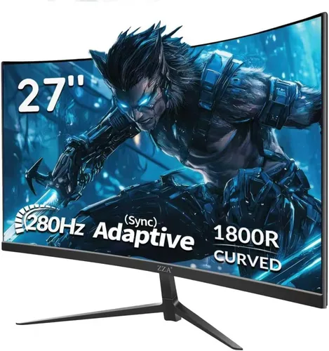 Miniatura 13 de ZZA Monitor curvo para juegos de 24.5 pulgadas, 240Hz 144Hz FHD(1920 * 1080P) pantalla VA, monitor de computadora, compatible con Freesync, 120%