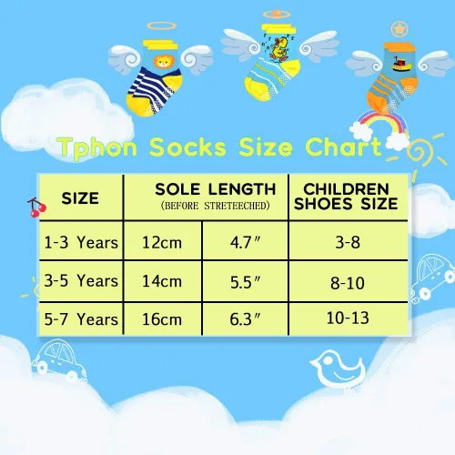 Miniatura 7 de Tphon 12 pares de calcetines antideslizantes con agarre en la parte inferior antideslizante de algodón antideslizante para niños niñas niños 1-7