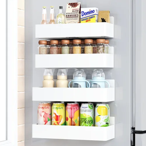 Miniatura 14 de Mystozer Estante Magnético para Especias para Refrigerador, Organizador de Cocina y Estante de Almacenamiento, Negro (Paquete de 6)..