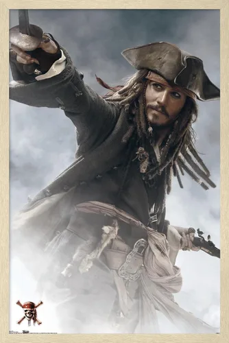Miniatura 7 de Trends International Disney Pirates of the Caribbean: At World's End - Póster de pared de Jack Sparrow, 14.725 x 22.375 pulgadas, versión enmarcada