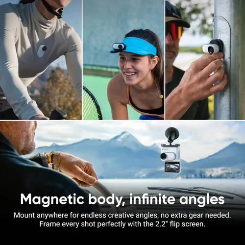 Miniatura 4 de Insta360 GO 3S - Paquete de acción de 128 GB blanco 4K, cámara portátil diminuta para vlogs, POVs sin manos, montaje en cualquier lugar