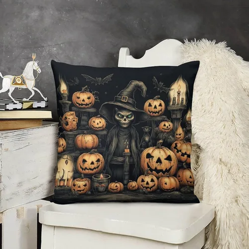 Miniatura 9 de Fundas de almohada de hojas de arce punteadas naranjas y amarillas, fundas de almohada de cosecha de temporada naranja cuadrado para sofá, sala